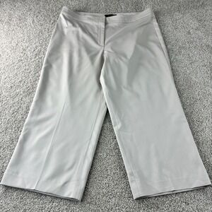 St. John Collection Women's Size 14 Beige Wide Leg Cropped Career Pants Designer